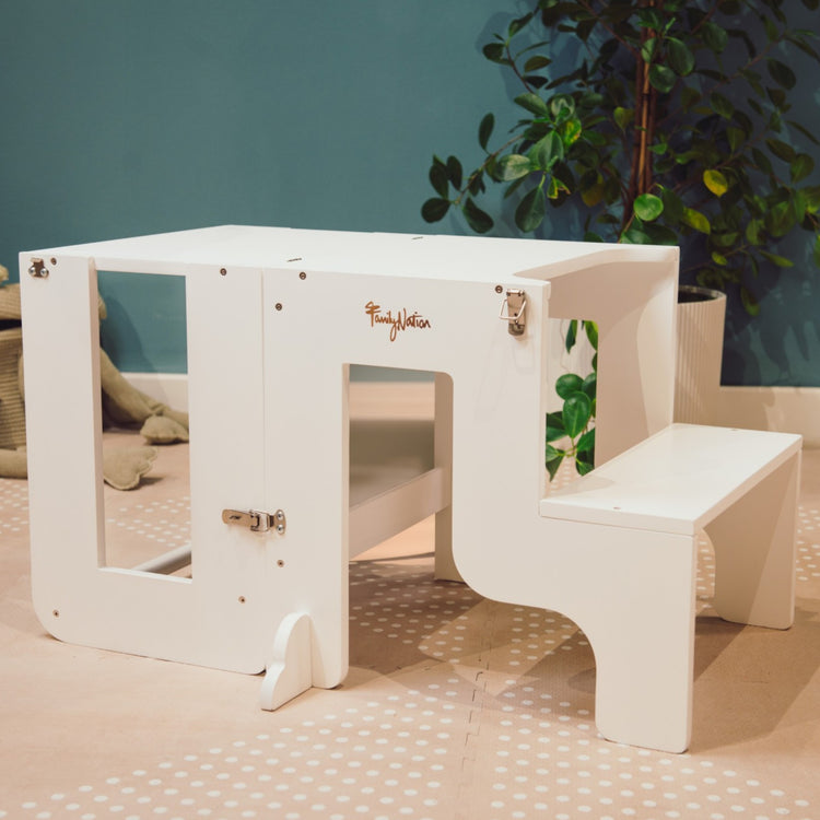 FAMILY NATION. Montessori Learning Tower 2 in 1 - White