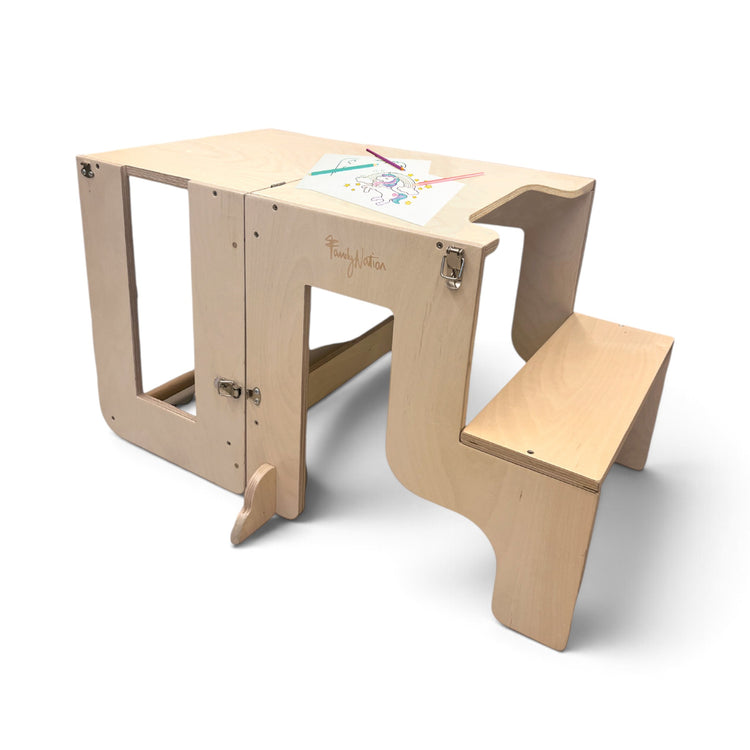 FAMILY NATION. Montessori Learning Tower 2 in 1 - Natural
