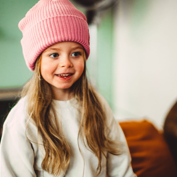 HELLO HOSSY. Flow Pink beanie - 9-18 months