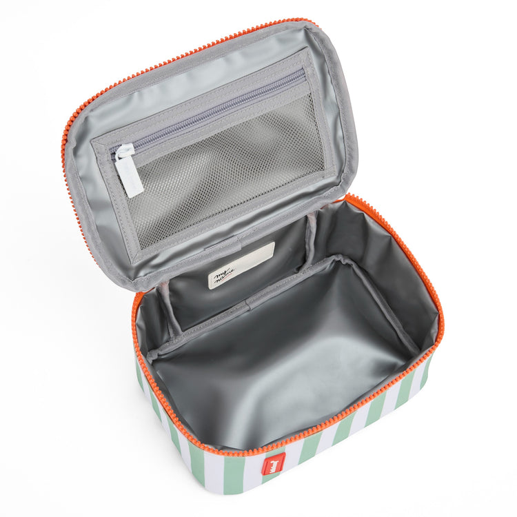 HELLO HOSSY. Green Stripes Lunch Bag