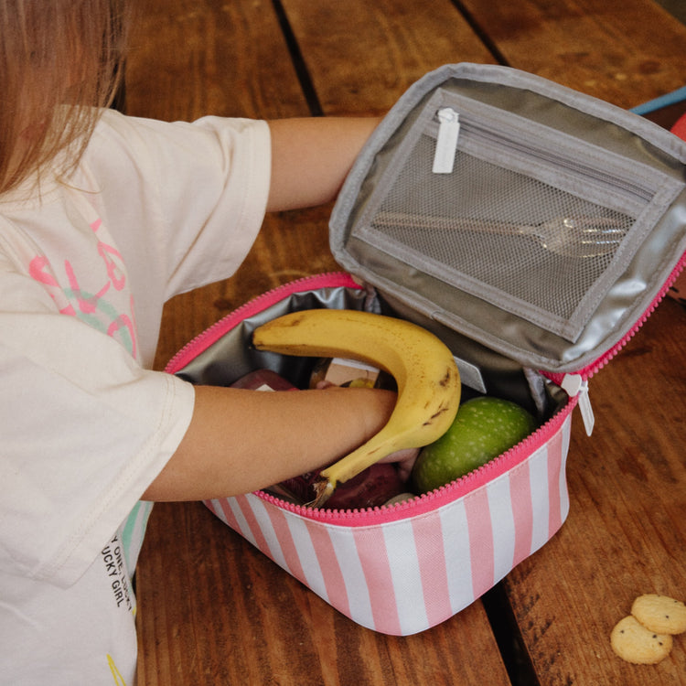 HELLO HOSSY. Τσάντα μεταφοράς φαγητού Pink Stripes