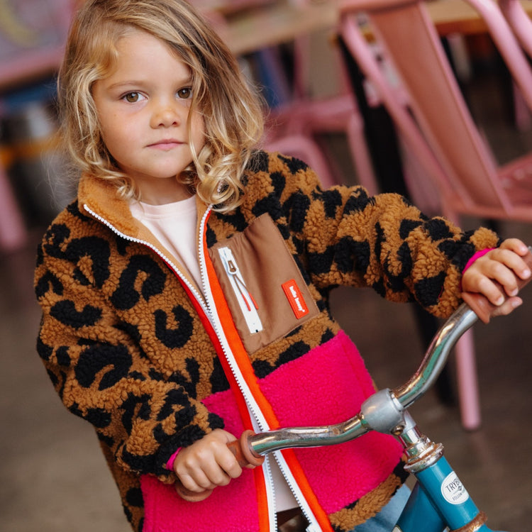 HELLO HOSSY. Μπουφάν fleece Leopard - Μαμά S