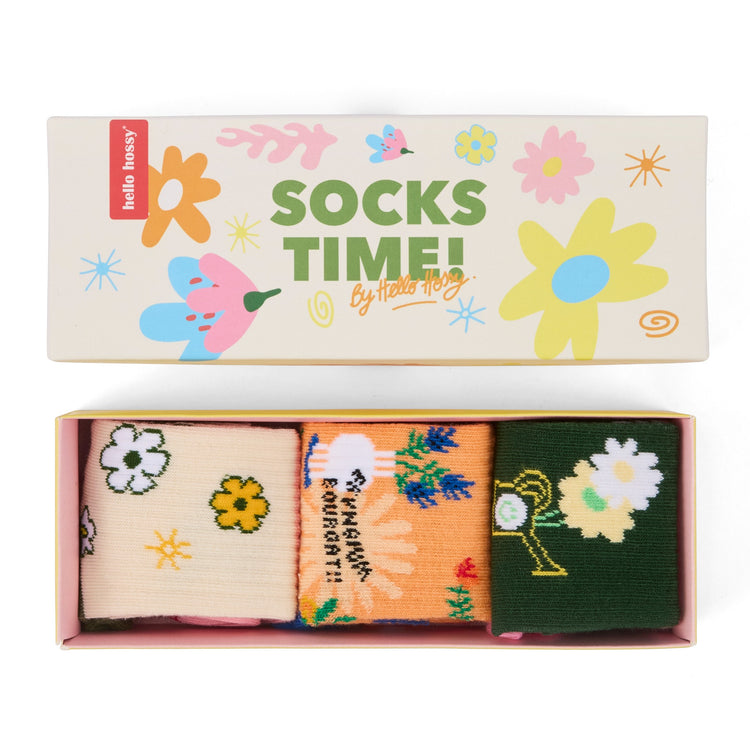 HELLO HOSSY. 3 Pack Socks Wildflowers - 1-2 years