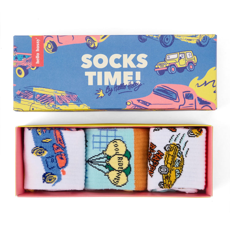 HELLO HOSSY. 3 Pack Socks Cars - 1-2 years