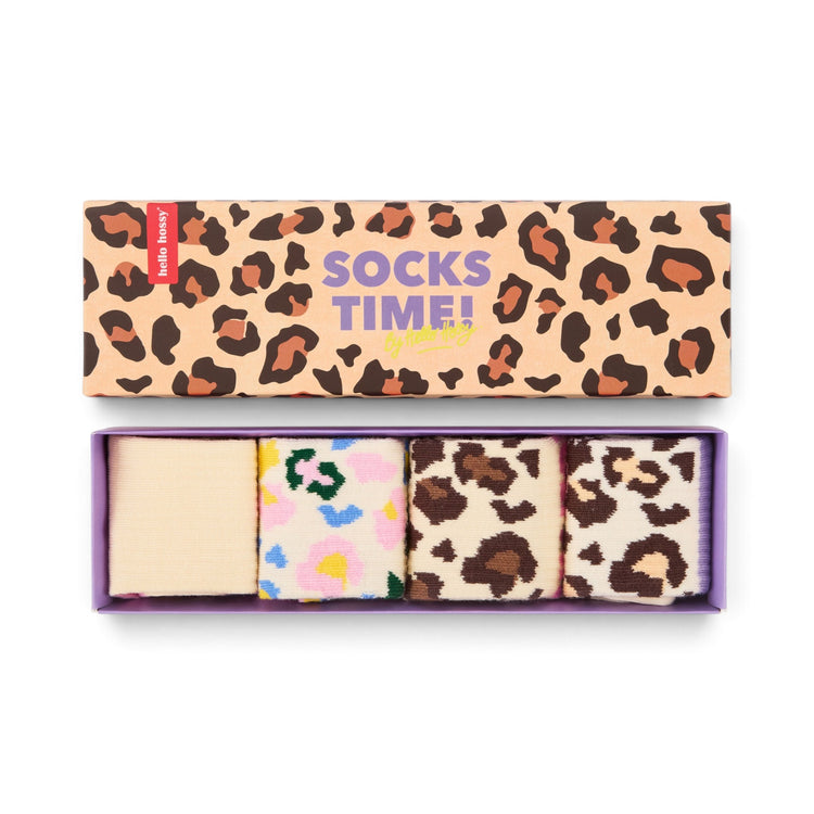 HELLO HOSSY. 4 Pack Socks Leopard