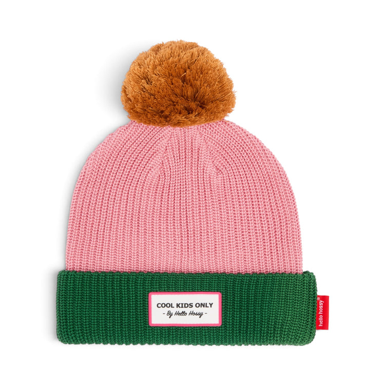 HELLO HOSSY. Color Block Rosy beanie