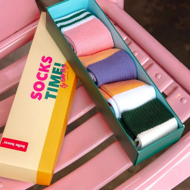 HELLO HOSSY. 4 Pack Socks Mini Color Pop