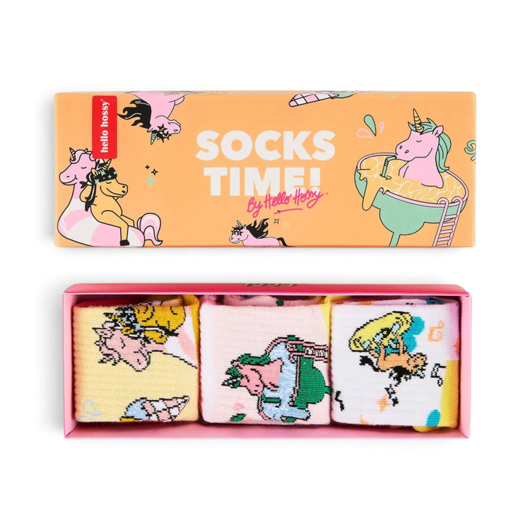 HELLO HOSSY. 3 Pack Socks Unicorn