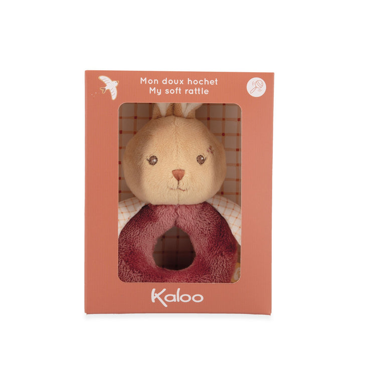 INTEMPOREL. My soft rabbit rattle bordeaux