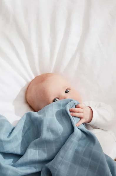 KIDS CONCEPT. Muslin baby blanket Blue mix