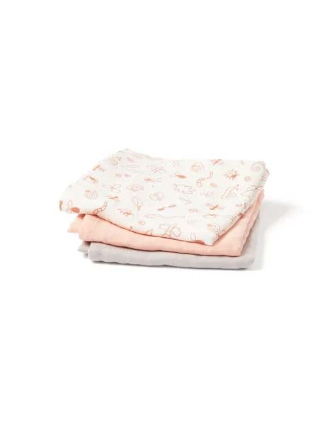 KIDS CONCEPT. Muslin baby blanket Pink mix
