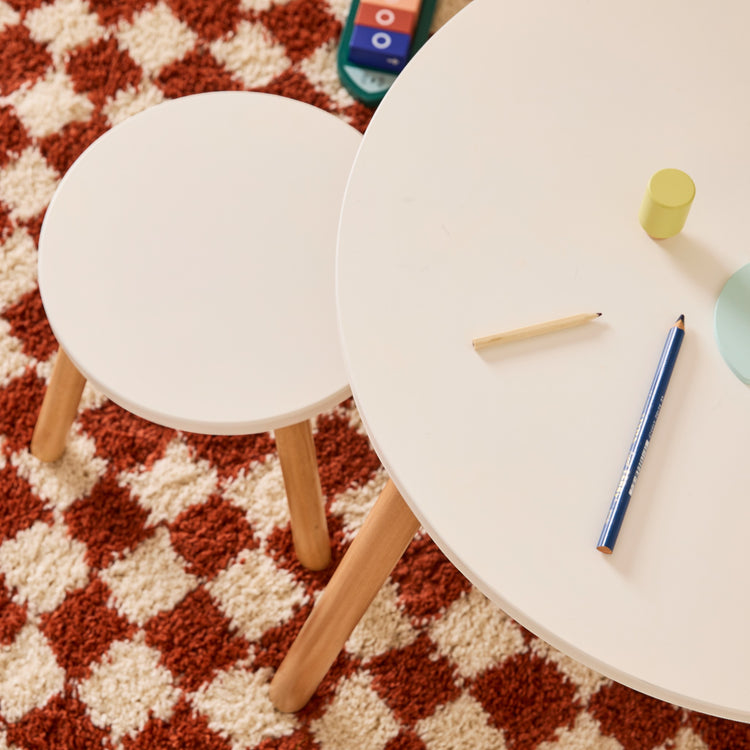 KIDS CONCEPT. Stool and table set White