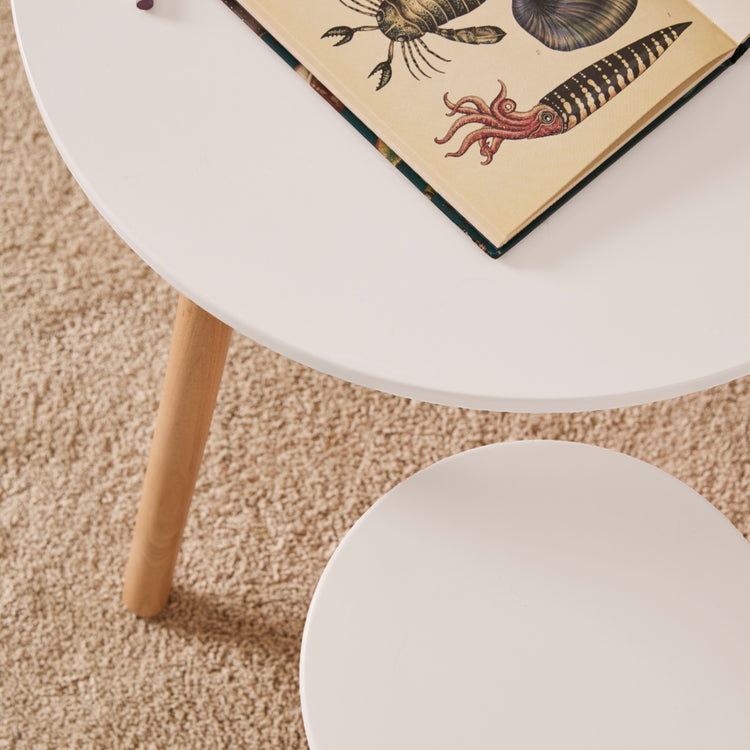 KIDS CONCEPT. Stool and table set White