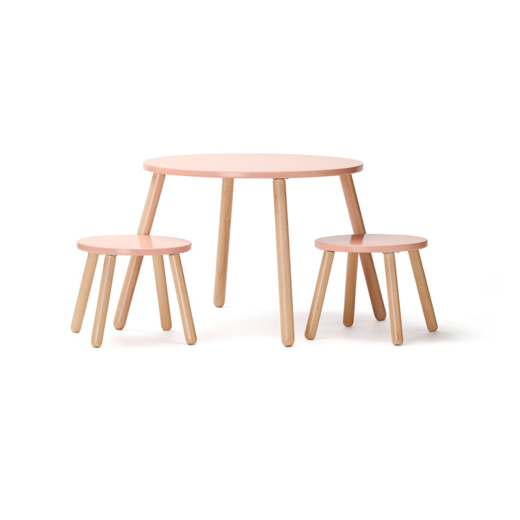 KIDS CONCEPT. Stool and table set appricot