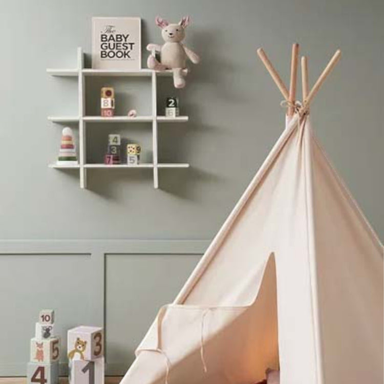 KIDS CONCEPT. Wall shelf 3 level white STAR