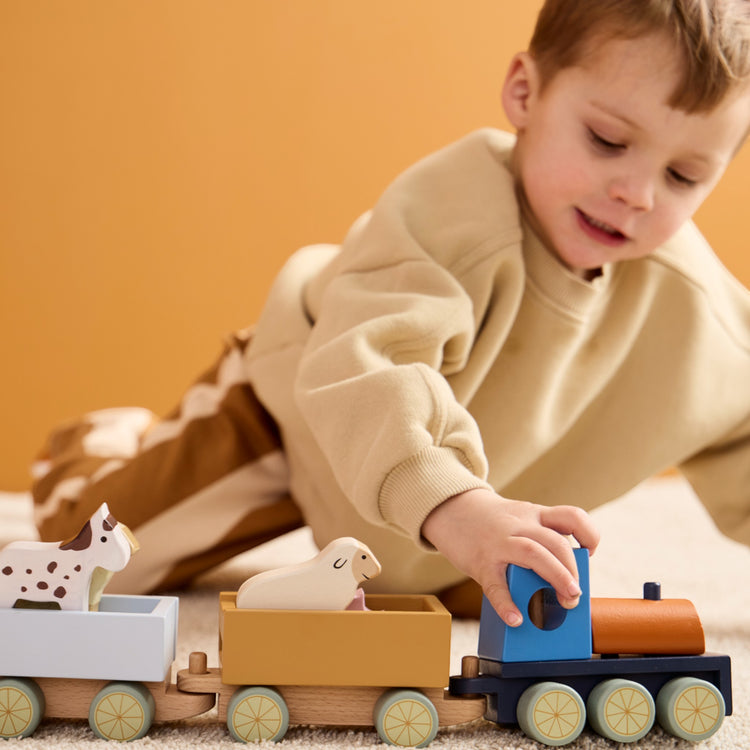 KIDS CONCEPT. Ξύλινο τρενάκι με ζώα της φάρμας AIDEN