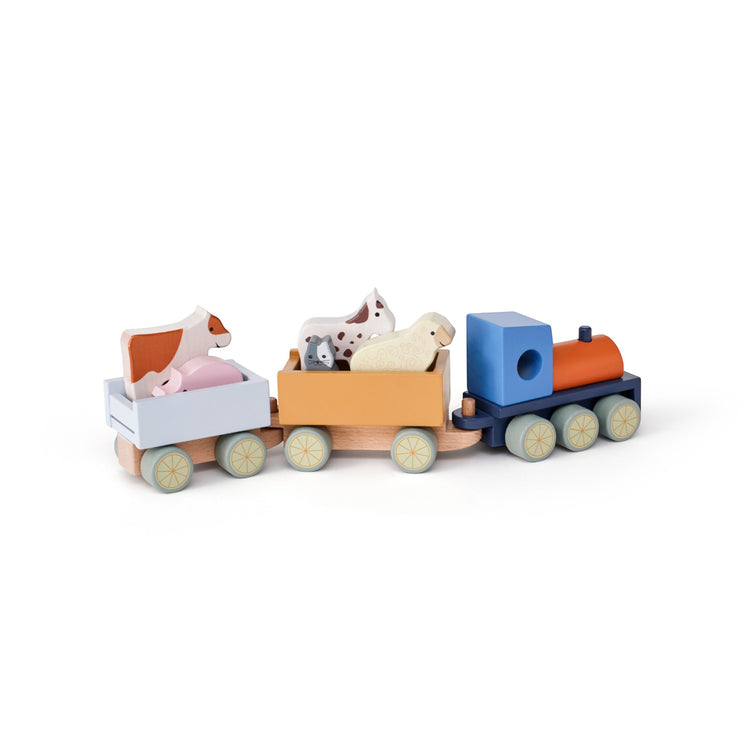 KIDS CONCEPT. Ξύλινο τρενάκι με ζώα της φάρμας AIDEN