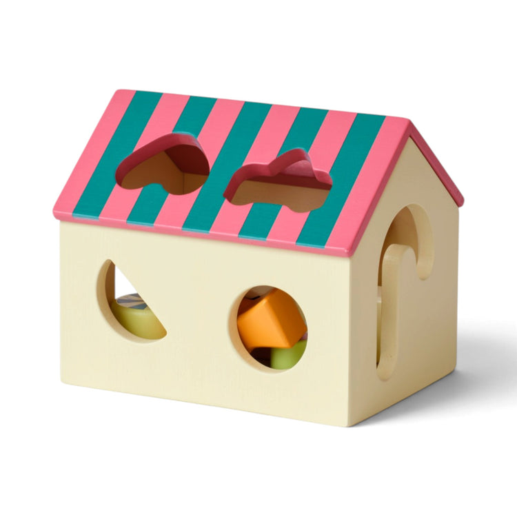 KIDS CONCEPT. Ξύλινο παιχνίδι ταξινόμησης σχημάτων σε σχήμα σπιτιού Swedish Candy