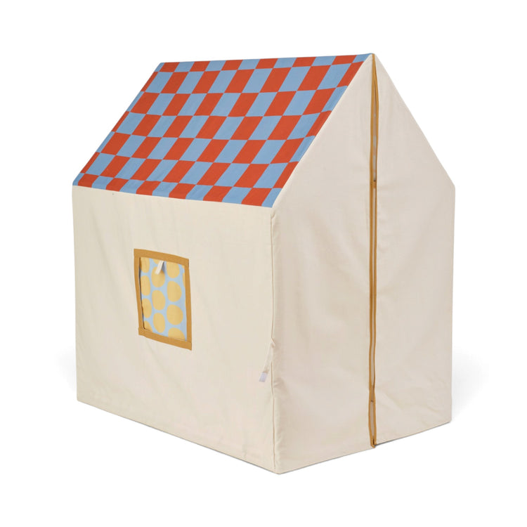 KIDS CONCEPT. Play house tent dusty blue check