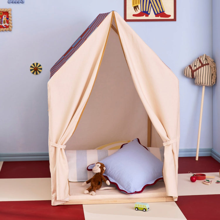 KIDS CONCEPT. Play house tent dusty blue check