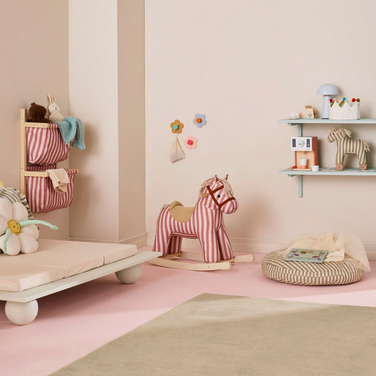 KIDS CONCEPT. Wall storage textile stripe clay pink