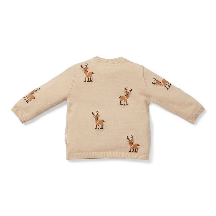 LITTLE DUTCH. Knitted Christmas sweater reindeers - 86