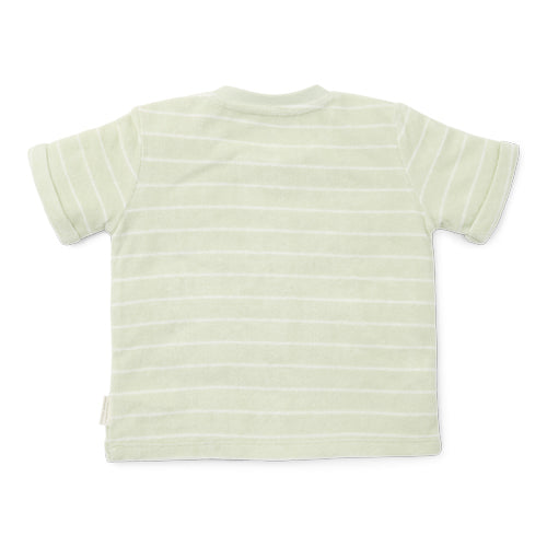 LITTLE DUTCH. Terry cloth T-shirt short sleeves terry cloth Farm Green Stripes