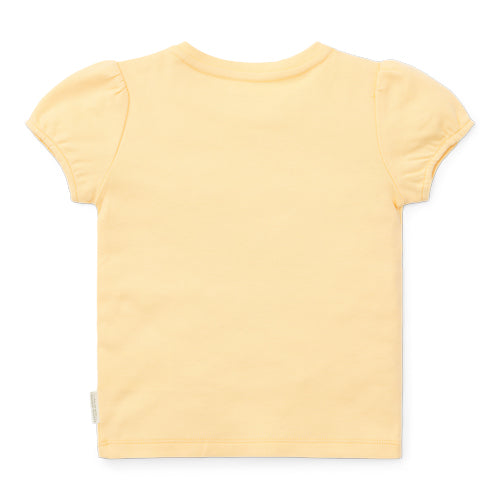 LITTLE DUTCH. Μπλουζάκι κοντομάνικο με σούρα στο μανίκι Honey Yellow