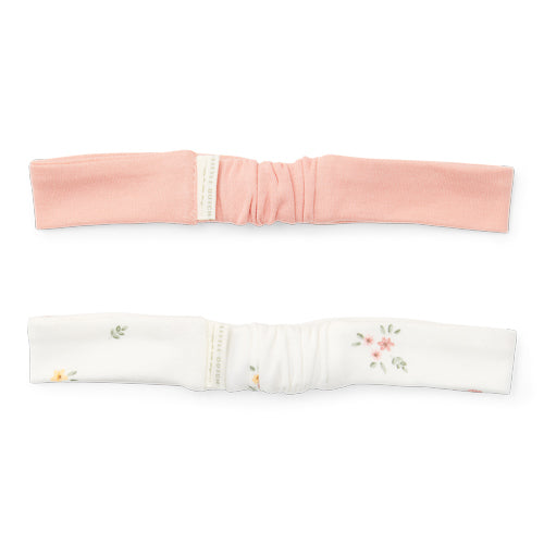 LITTLE DUTCH. Headbands set of 2 White Meadows / Flower Pink