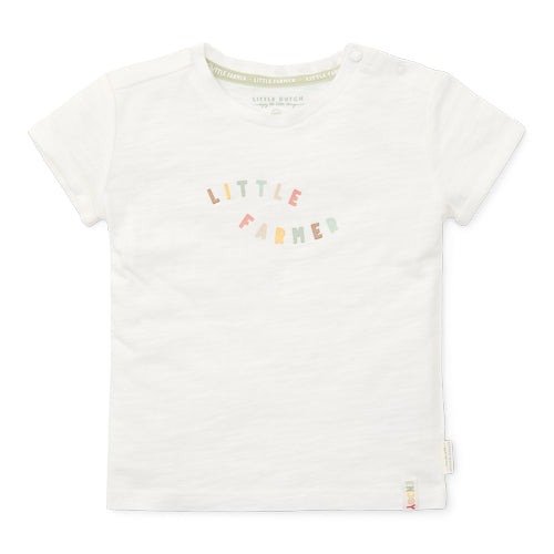 LITTLE DUTCH. Μπλουζάκι κοντομάνικο Off White Little Farmer - Νο 74