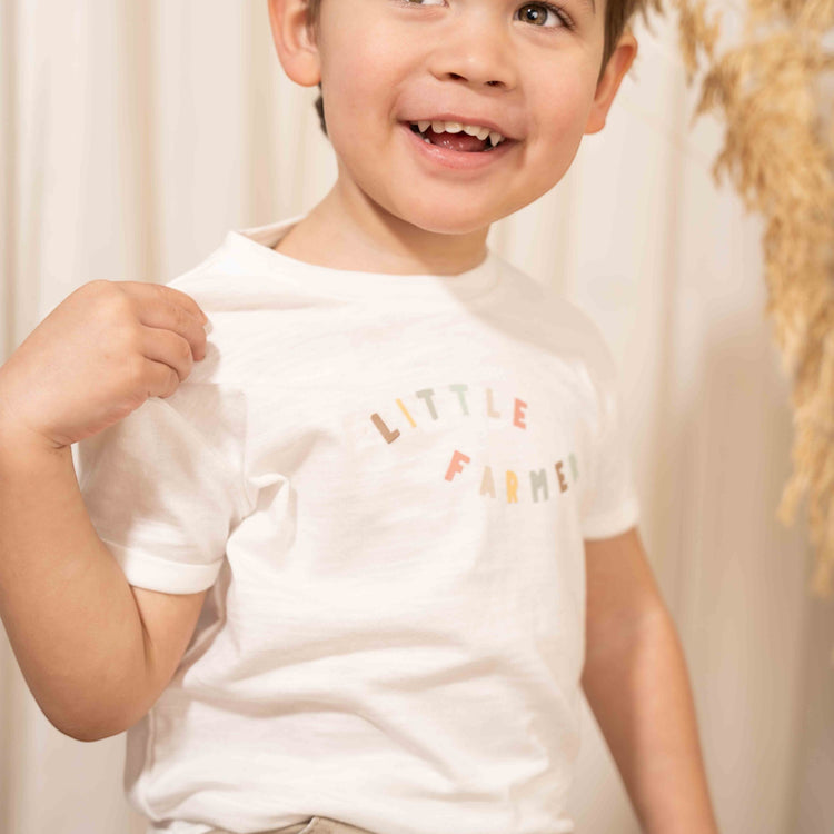 LITTLE DUTCH. T-shirt short sleeves Off White Little Farmer - 74