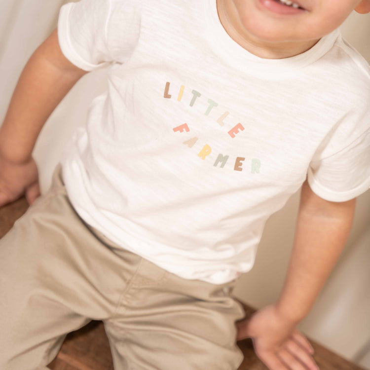 LITTLE DUTCH. T-shirt short sleeves Off White Little Farmer - 86