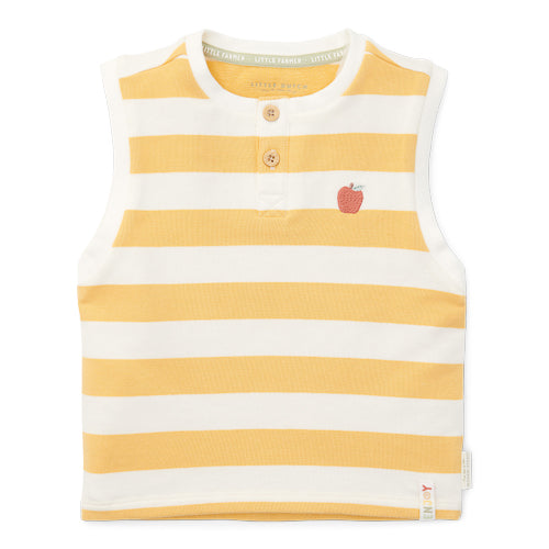 LITTLE DUTCH. Singlet Sunny Yellow Stripes - 80