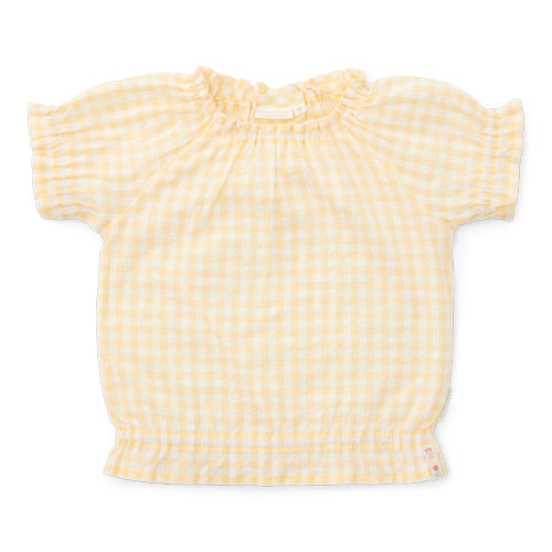 LITTLE DUTCH. Blouse short sleeves Sunshine Checks - 80