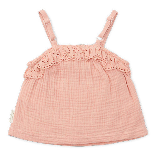 LITTLE DUTCH. Singlet muslin Flower Pink - 104