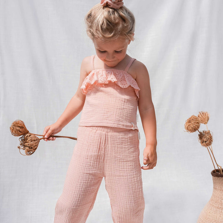 LITTLE DUTCH. Muslin trousers Flower Pink - 74