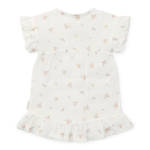 LITTLE DUTCH. Muslin dress short sleeves White Meadows - 74