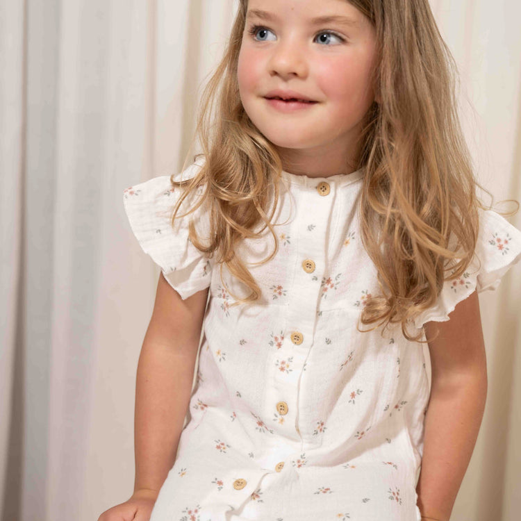 LITTLE DUTCH. Muslin dress short sleeves White Meadows - 80