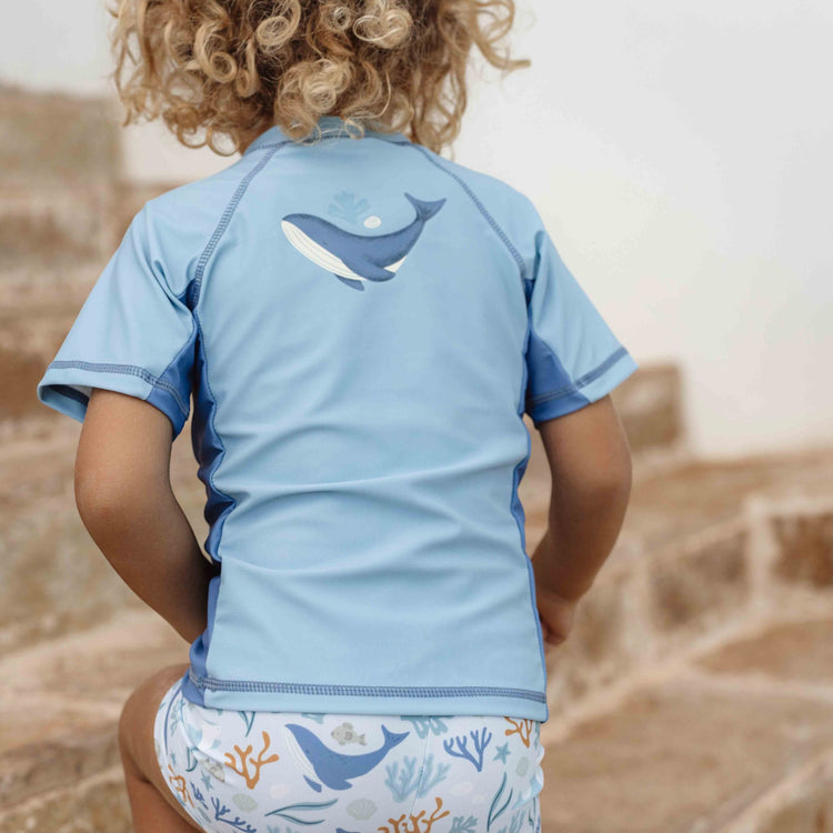 LITTLE DUTCH. Swim T-shirt short sleeves Blue Whale