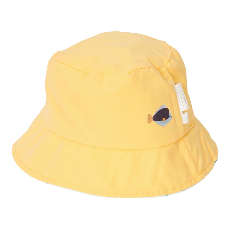 LITTLE DUTCH. Παιδικό καπέλο ήλιου διπλής όψης Honey Yellow / Ocean Treasures