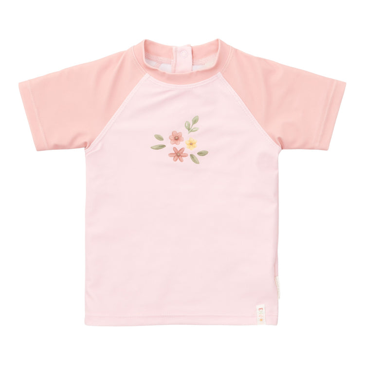 LITTLE DUTCH. Swim T-shirt short sleeves Flower Pink
