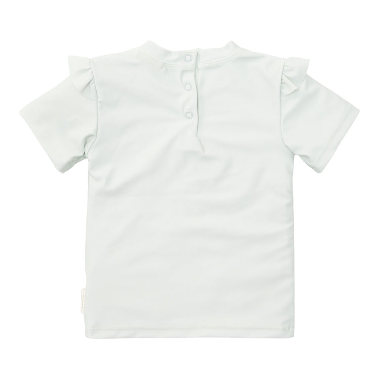 LITTLE DUTCH. Swim T-shirt short sleeves ruffles Sea Green