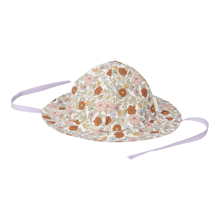 LITTLE DUTCH. Παιδικό καπέλο ήλιου διπλής όψης Mauve / Vintage Little Flowers New