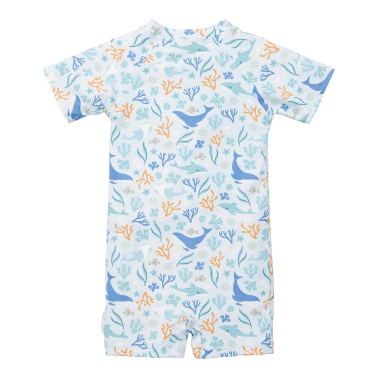 LITTLE DUTCH. Swimsuit short sleeves Ocean Dreams Blue - 98/104