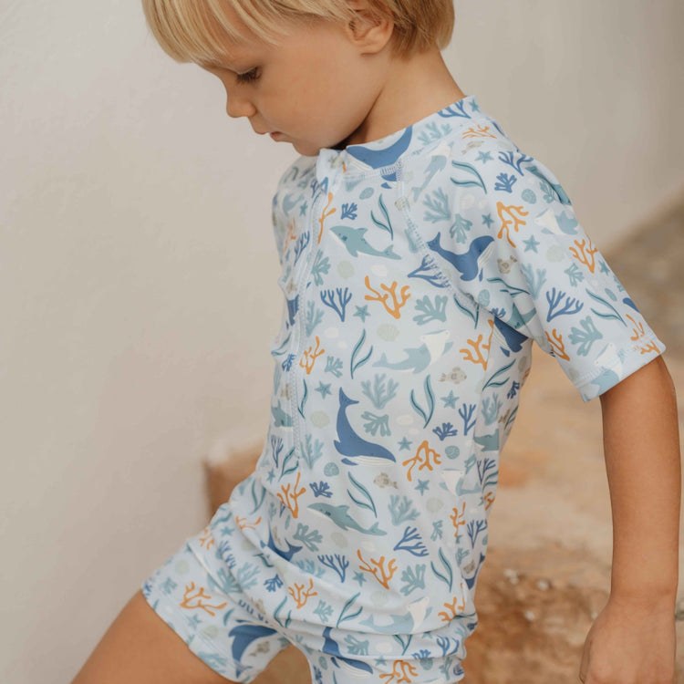 LITTLE DUTCH. Swim T-shirt short sleeves Ocean Dreams Blue - 98/104