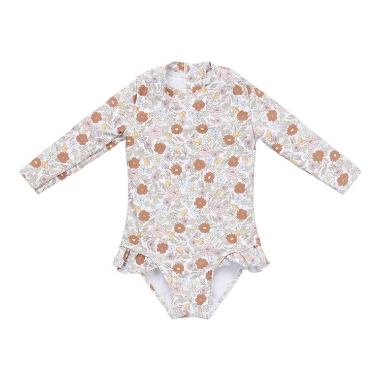 LITTLE DUTCH. Bathsuit long sleeves ruffles Vintage Little Flowers - 98/104