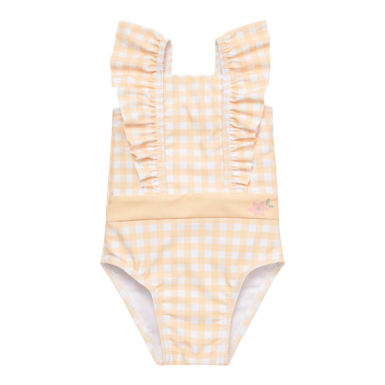 LITTLE DUTCH. Bathsuit volants Sunshine Checks - 74/80