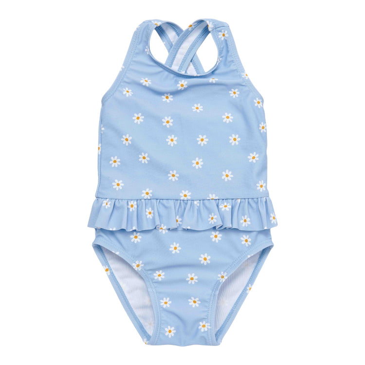 LITTLE DUTCH. Bathsuit volants Daisies Blue New - 98/104