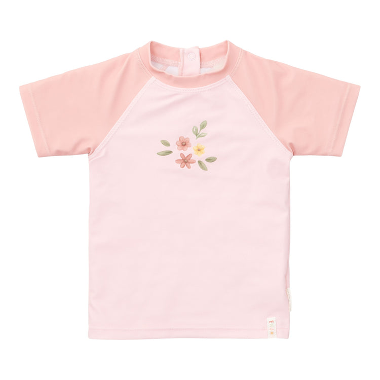 LITTLE DUTCH. Swim T-shirt short sleeves Flower Pink - 74/80