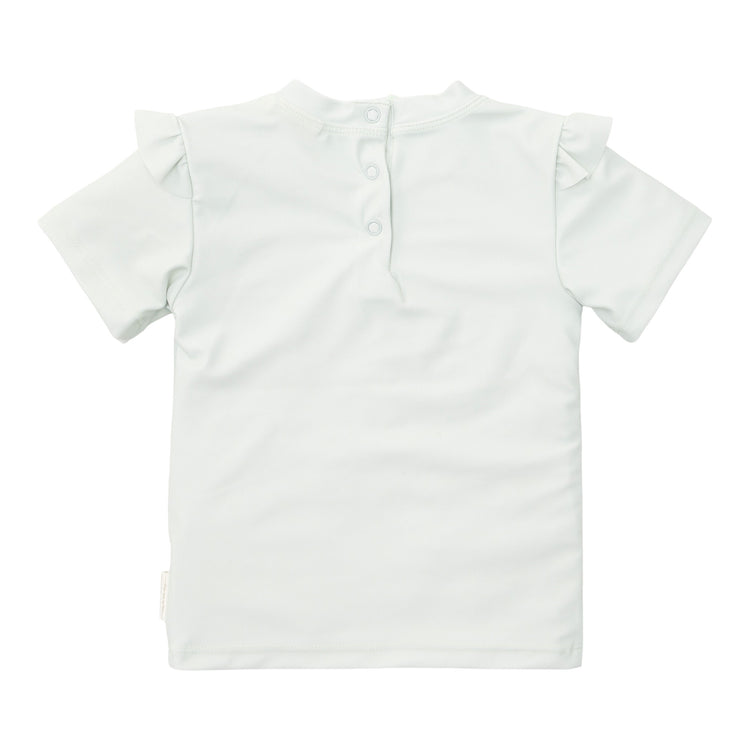 LITTLE DUTCH. Swim T-shirt short sleeves ruffles Sea Green - 98/104